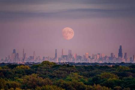 Moon over Chicago