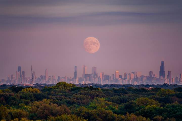 Moon over Chicago