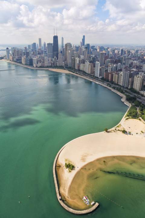 North Avenue Beach Chicago Aerial