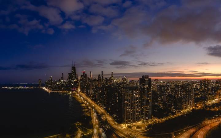 North Avenue Beach, Sunset Blue hour