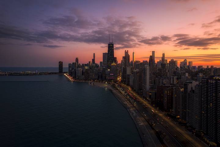 North Avenue Beach, Sunset Golden Hour