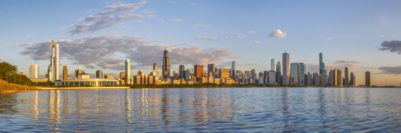 Chicago Skyline Dawn Panoramic