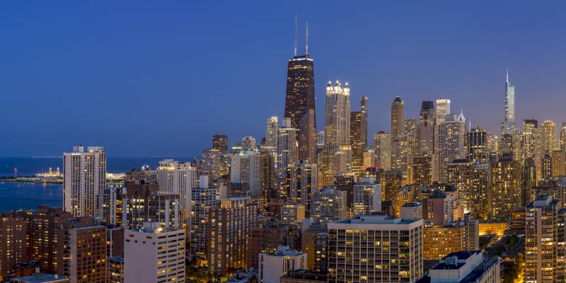 Chicago's Streeterville at Dusk Panoramic