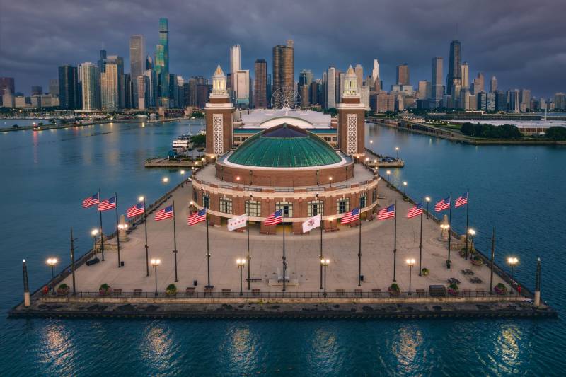 Navy Pier Stormy Morning