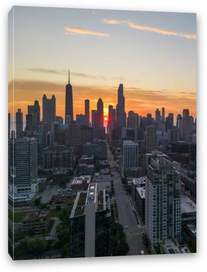 Autumnal Equinox Sunrise in Chicago Fine Art Canvas Print