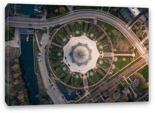 Baha'i House of Worship grounds Fine Art Canvas Print