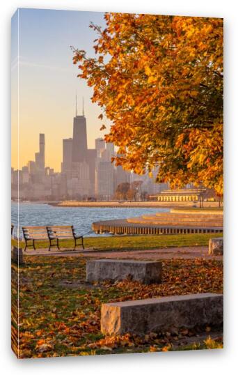 Chicago fall sunrise Fine Art Canvas Print