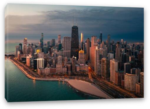 Chicago from the North Fine Art Canvas Print