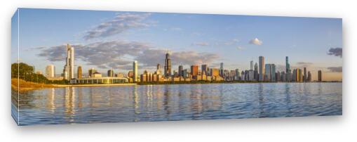 Chicago Skyline Dawn Panoramic Fine Art Canvas Print