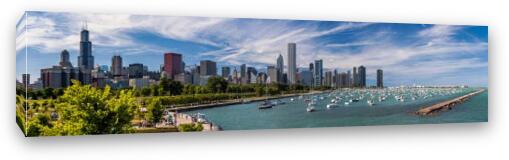 Chicago Skyline Daytime Panoramic Fine Art Canvas Print