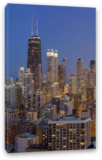 Chicago's Streeterville at Dusk Vertical Fine Art Canvas Print