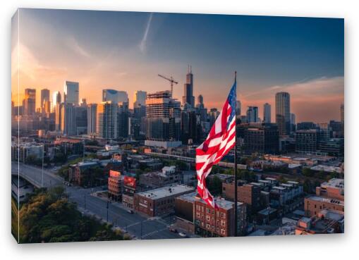 Happy 4th of July Chicago Fine Art Canvas Print