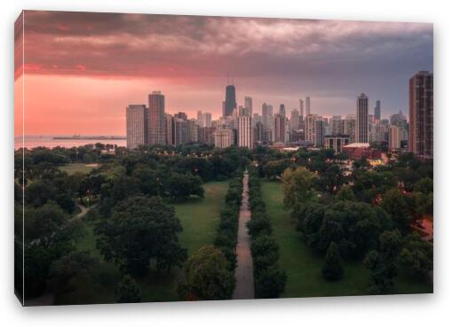 Lincoln Park Walkway Fine Art Canvas Print