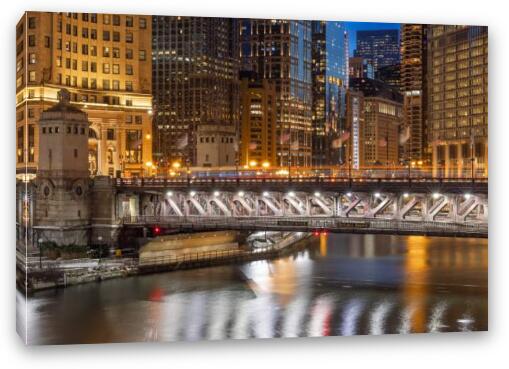 Michigan Ave bridge Fine Art Canvas Print