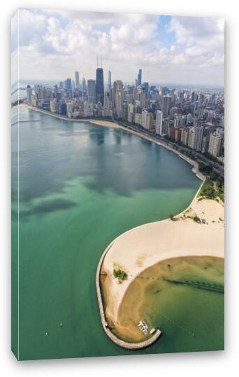 North Avenue Beach Chicago Aerial Fine Art Canvas Print