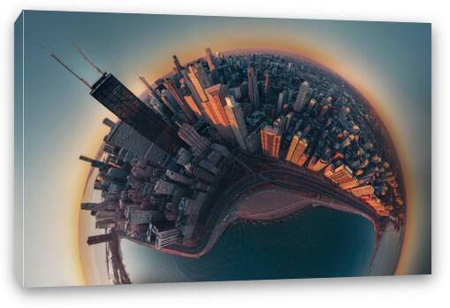 Planet Chicago Fine Art Canvas Print