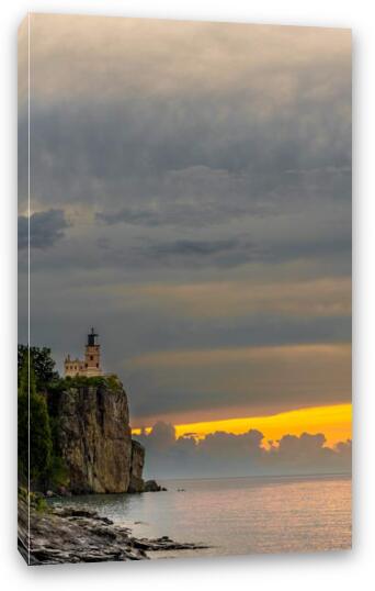 Split Rock Cloudy Sunrise Fine Art Canvas Print