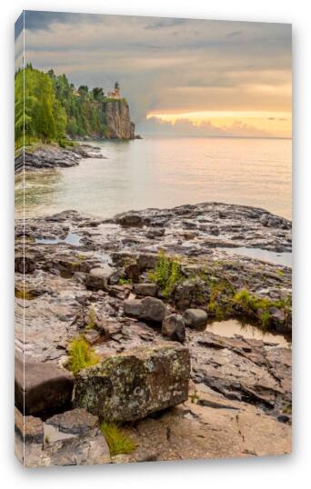 Split Rock Lighthouse Cloudy Summer Morning Fine Art Canvas Print