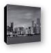 Chicago Skyline at Night - Black & White Panoramic Canvas Prints