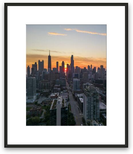 Autumnal Equinox Sunrise in Chicago Framed Fine Art Print