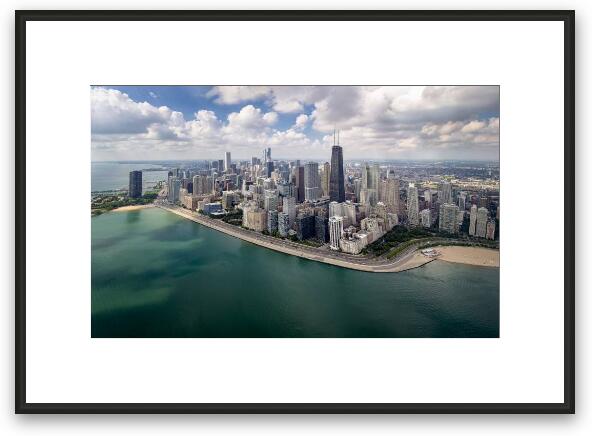 Chicago Gold Coast Aerial Panoramic Framed Fine Art Print