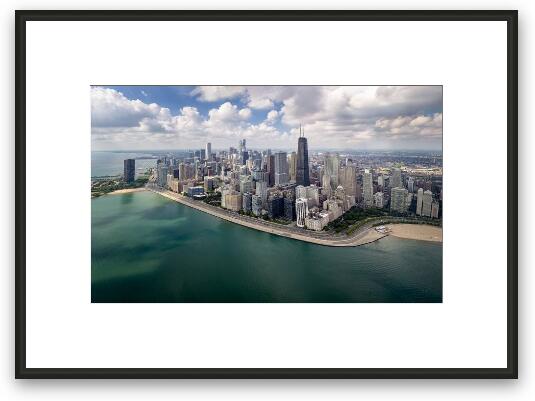 Chicago Gold Coast Aerial Panoramic Framed Fine Art Print