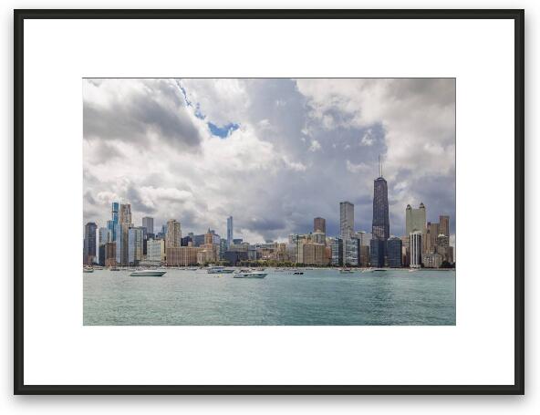 Chicago Skyline and Playpen Framed Fine Art Print