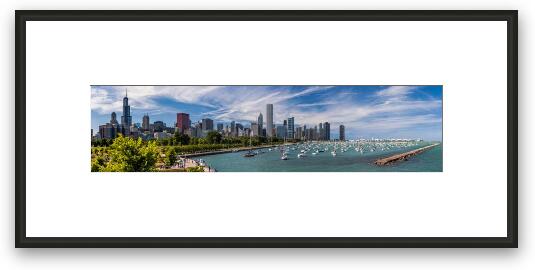 Chicago Skyline Daytime Panoramic Framed Fine Art Print