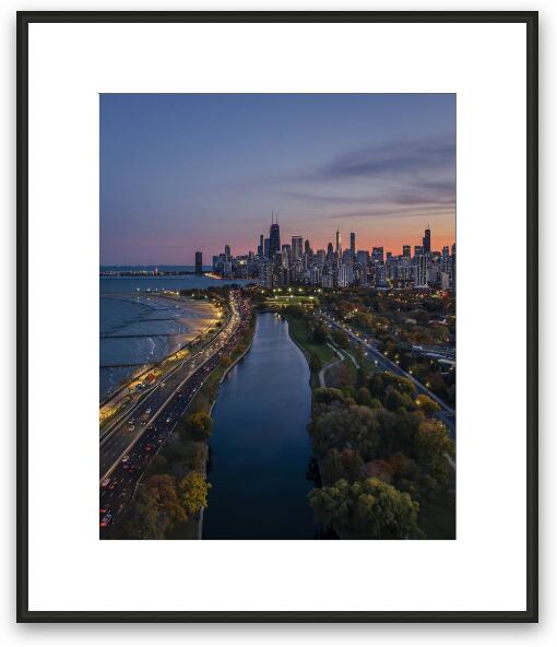 Chicago's Skyline Embraced by Fall Framed Fine Art Print