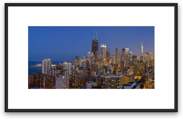 Chicago's Streeterville at Dusk Panoramic Framed Fine Art Print