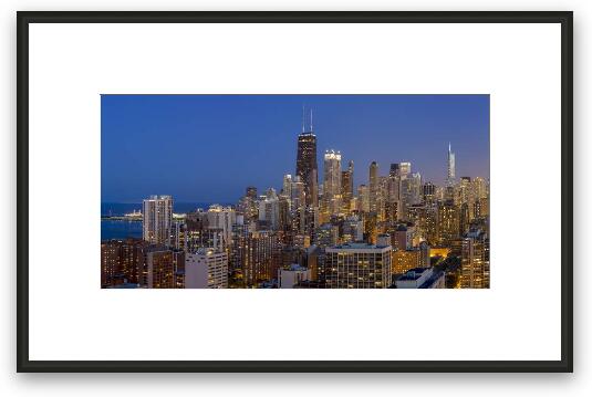 Chicago's Streeterville at Dusk Panoramic Framed Fine Art Print