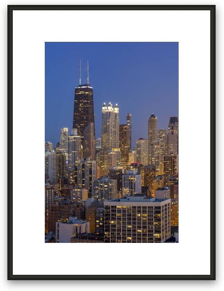 Chicago's Streeterville at Dusk Vertical Framed Fine Art Print