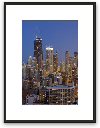 Chicago's Streeterville at Dusk Vertical Framed Fine Art Print