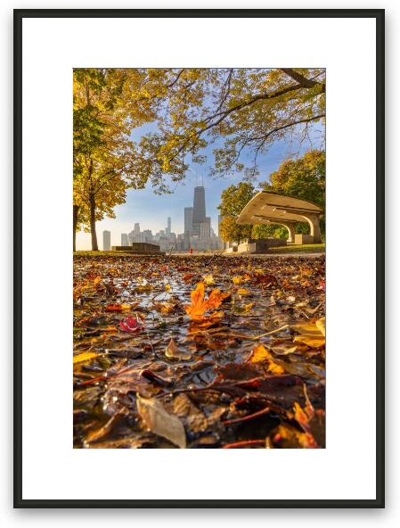 Fall sunrise as the chess pavilion Framed Fine Art Print