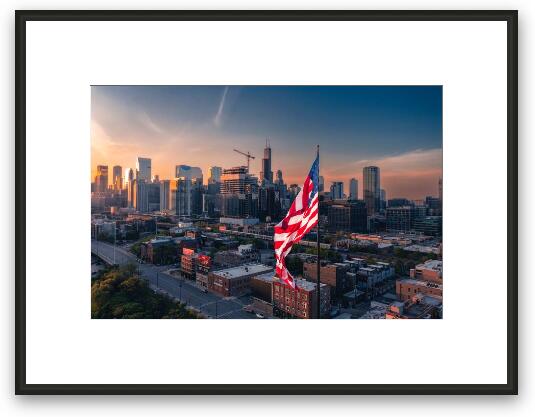 Happy 4th of July Chicago Framed Fine Art Print