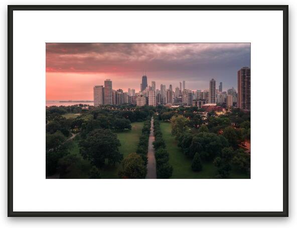 Lincoln Park Walkway Framed Fine Art Print