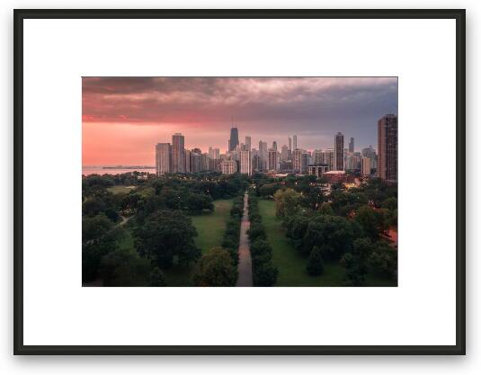 Lincoln Park Walkway Framed Fine Art Print