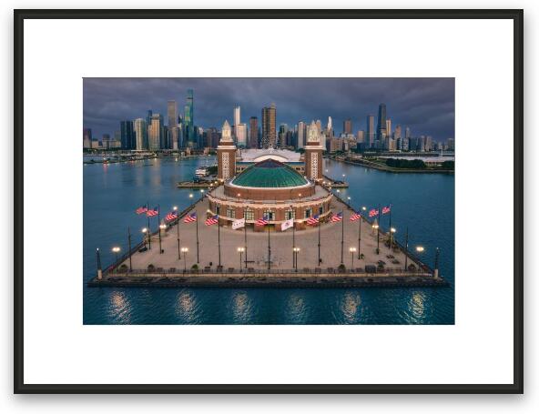 Navy Pier Stormy Morning Framed Fine Art Print