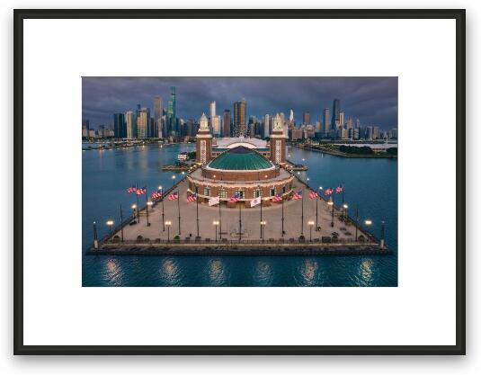 Navy Pier Stormy Morning Framed Fine Art Print