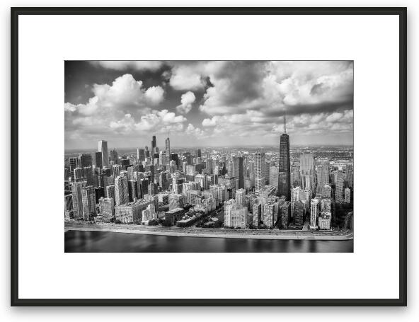 Near North Side and Gold Coast Black and White Framed Fine Art Print