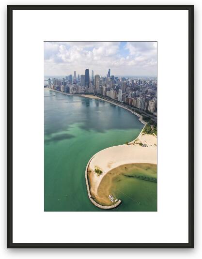 North Avenue Beach Chicago Aerial Framed Fine Art Print