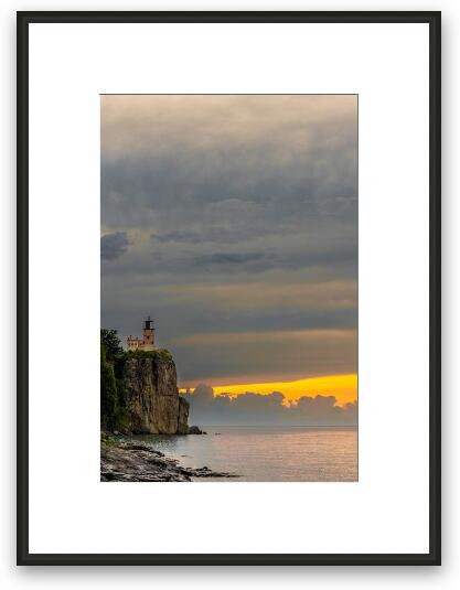 Split Rock Cloudy Sunrise Framed Fine Art Print