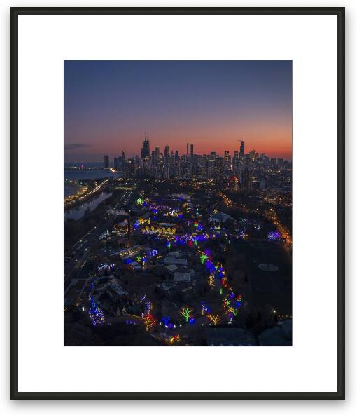 Twilight Whispers: Zoolights and Skyline Dreams Framed Fine Art Print