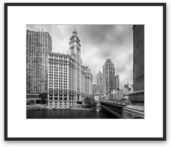 Wrigley Building Chicago Black and White Framed Fine Art Print