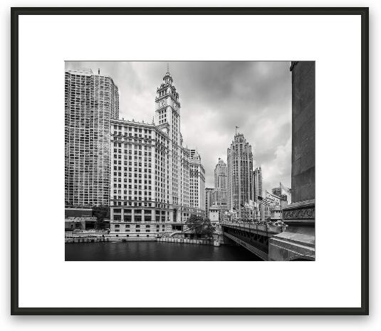 Wrigley Building Chicago Black and White Framed Fine Art Print