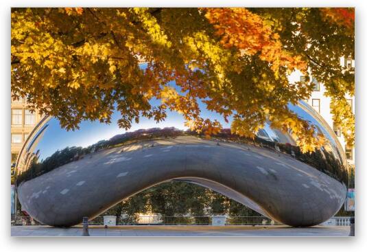 Autumn Over The Bean Fine Art Metal Print