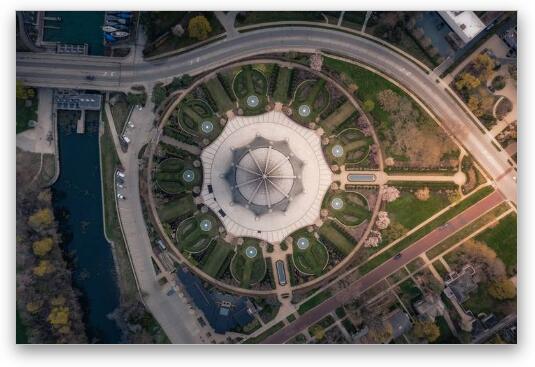 Baha'i House of Worship grounds Fine Art Metal Print