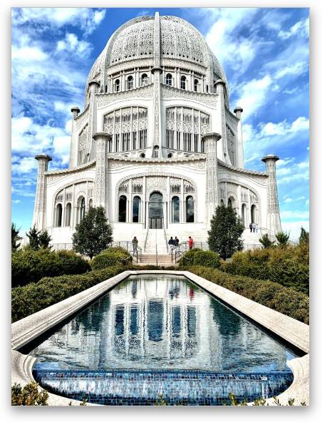 Bahai House of Worship Fine Art Metal Print