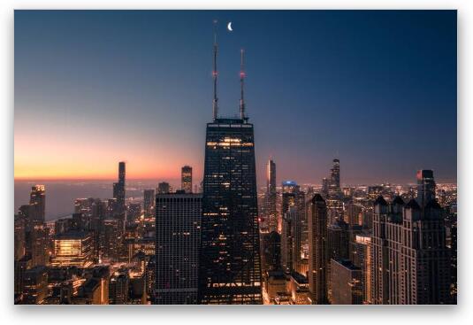 Blue Hour Moon Fine Art Metal Print