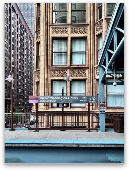 Brown Line Harold Washington Library Stop Fine Art Metal Print